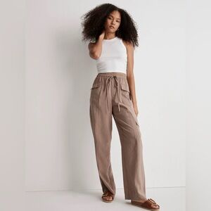Madewell Women’s Light Umber Straight Cargo Pants in Softdrape XS Tall